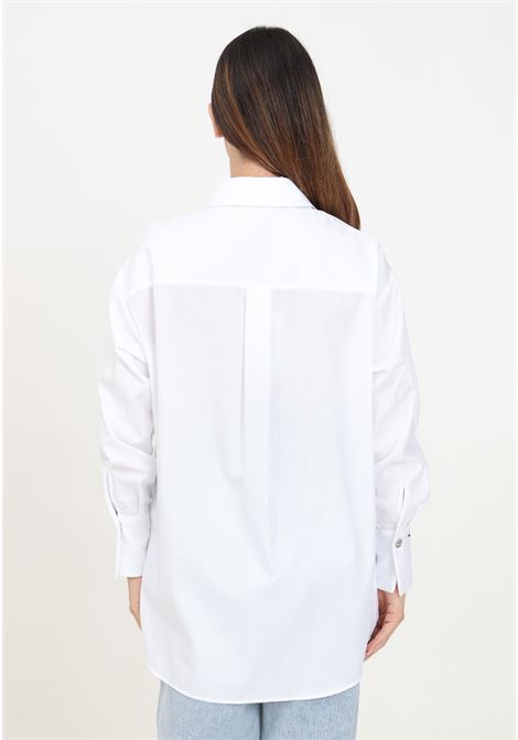 Camicia elegante bianca da donna con monogramma EF ai polsi ELISABETTA FRANCHI | CAT6246E2100